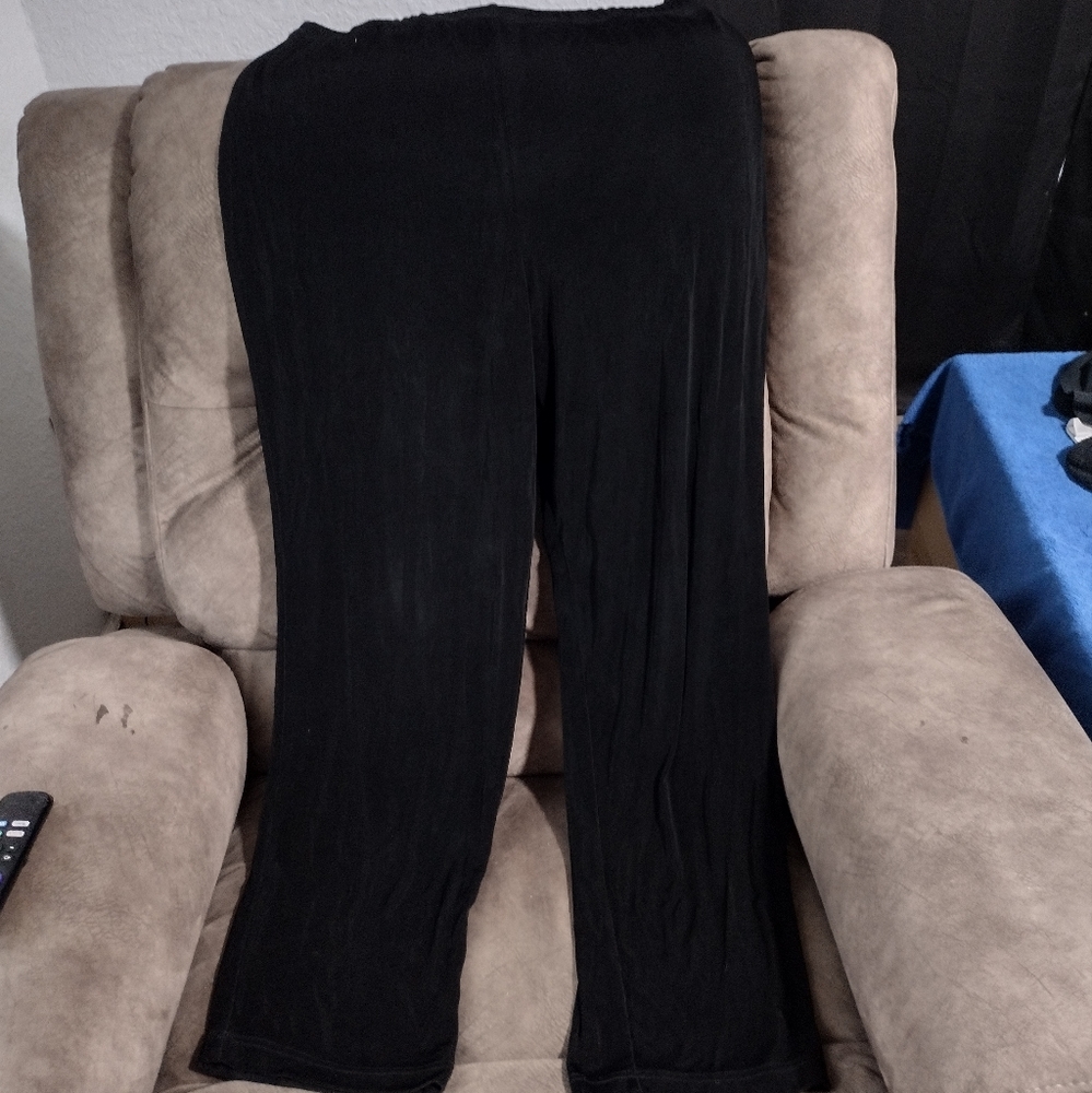 KNIT CHIC lifestyle Black spandex wide leg pants